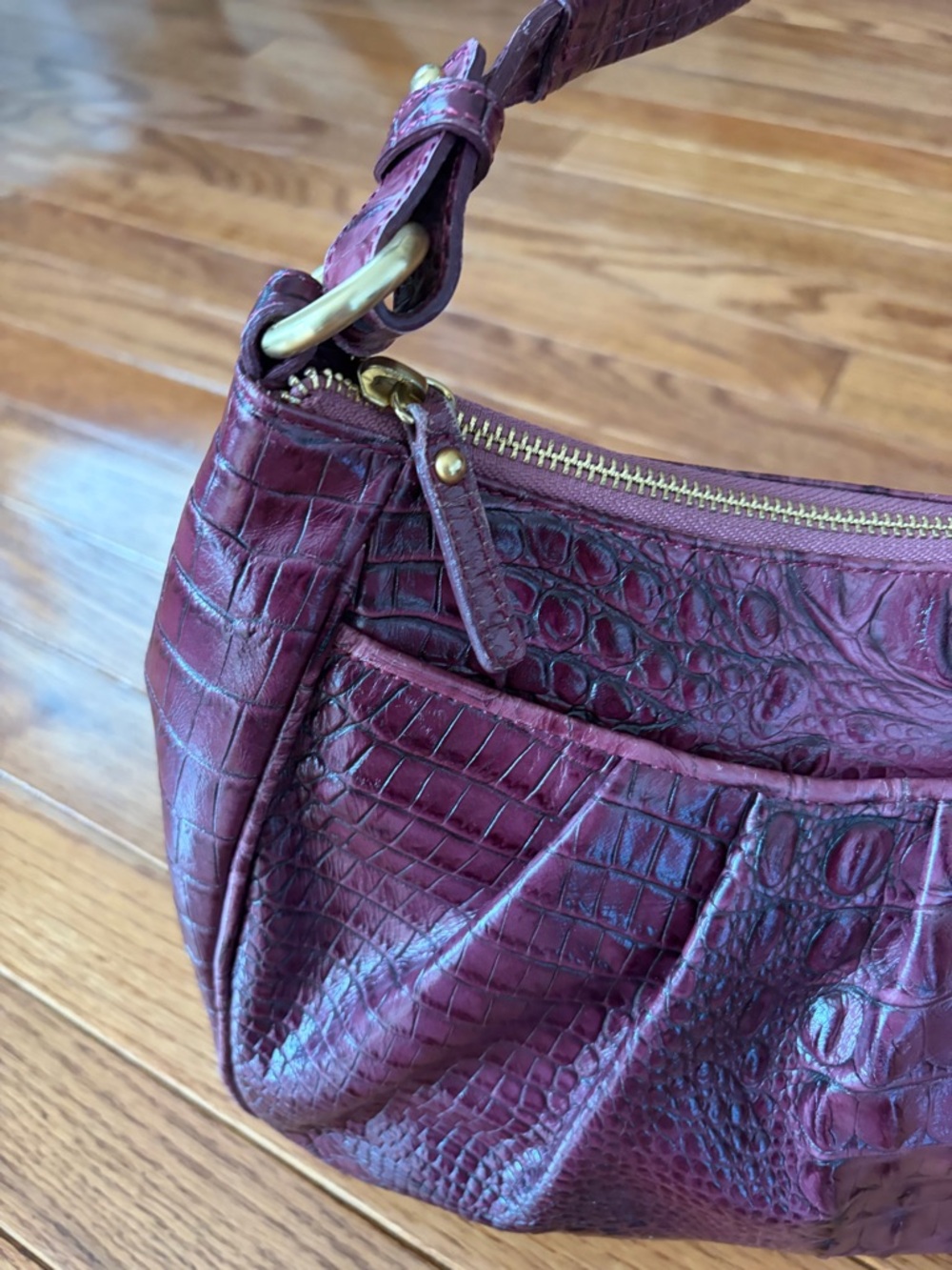 Brahmin Dark Iris Shoulder Bag Hobo Handbag - Picture 3 of 13